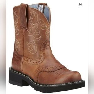 Ariat Women's Fatbaby Saddle Russet Rebel Brown Western Boots - Size 8 - EUC